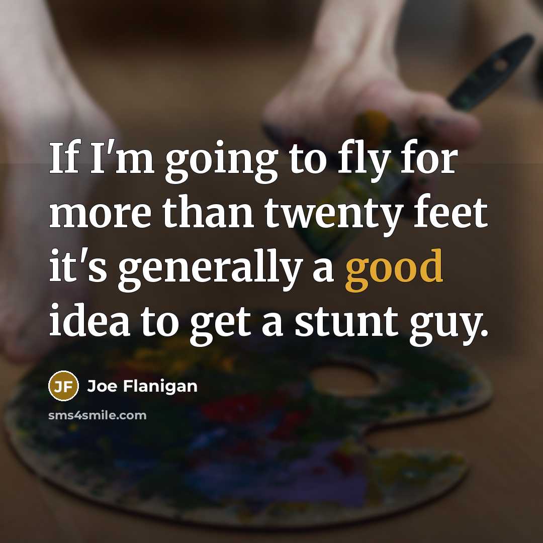 “If I'm going to fly for more than twenty feet…” quote by Joe Flanigan