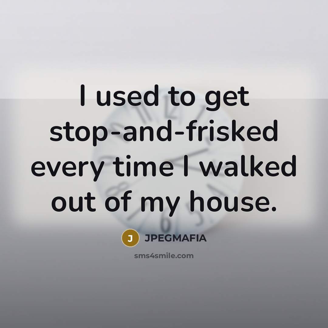 “I used to get stop-and-frisked every time I walked out…” quote by JPEGMAFIA