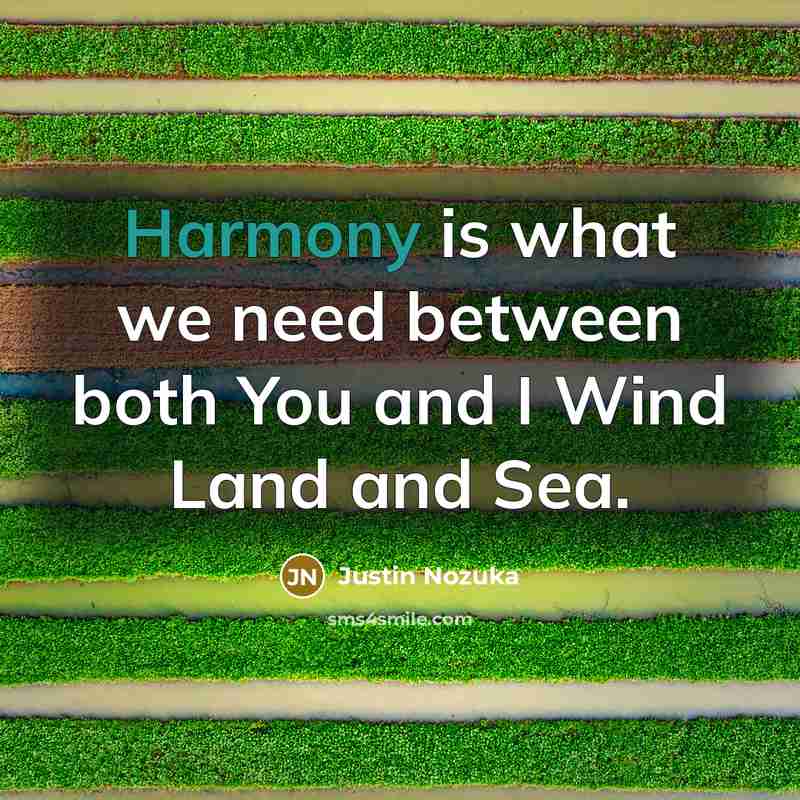 “Harmony is what we need between both You and I…” quote by Justin Nozuka