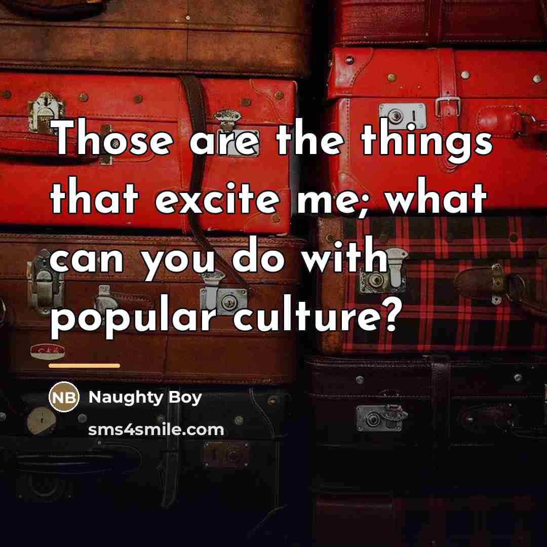 “Those are the things that excite me; what can you…” quote by Naughty Boy