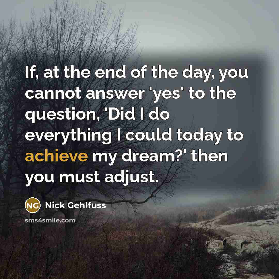 “If, at the end of the day, you cannot answer…” quote by Nick Gehlfuss
