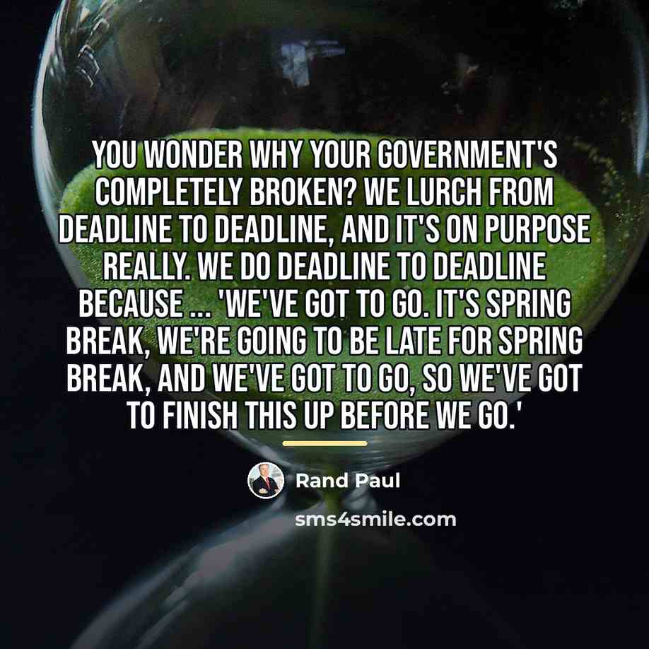 “You wonder why your government's completely broken? We lurch from…” quote by Rand Paul
