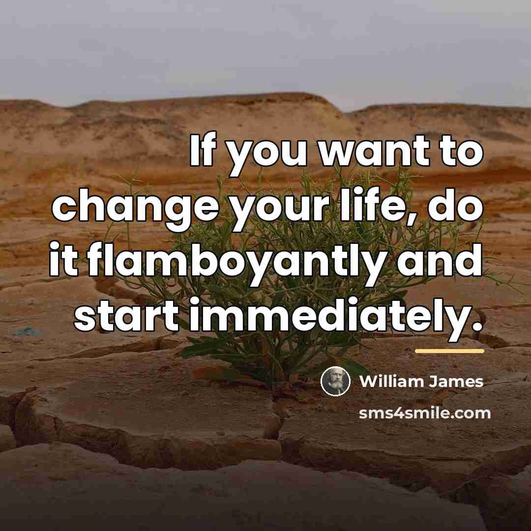 “If you want to change your life, do it flamboyantly…” quote by William James