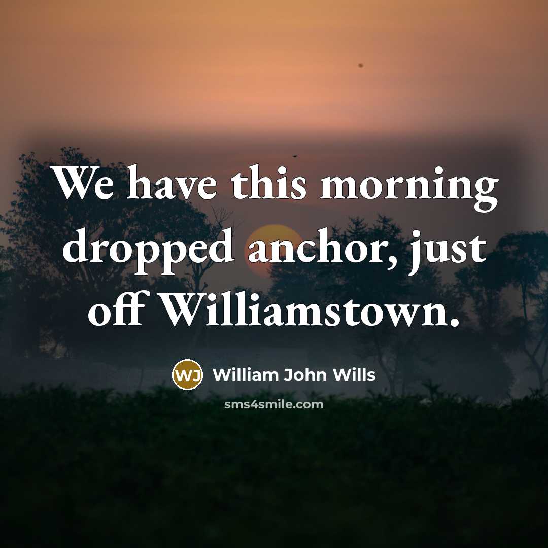 “We have this morning dropped anchor, just off Williamstown.…” quote by William John Wills