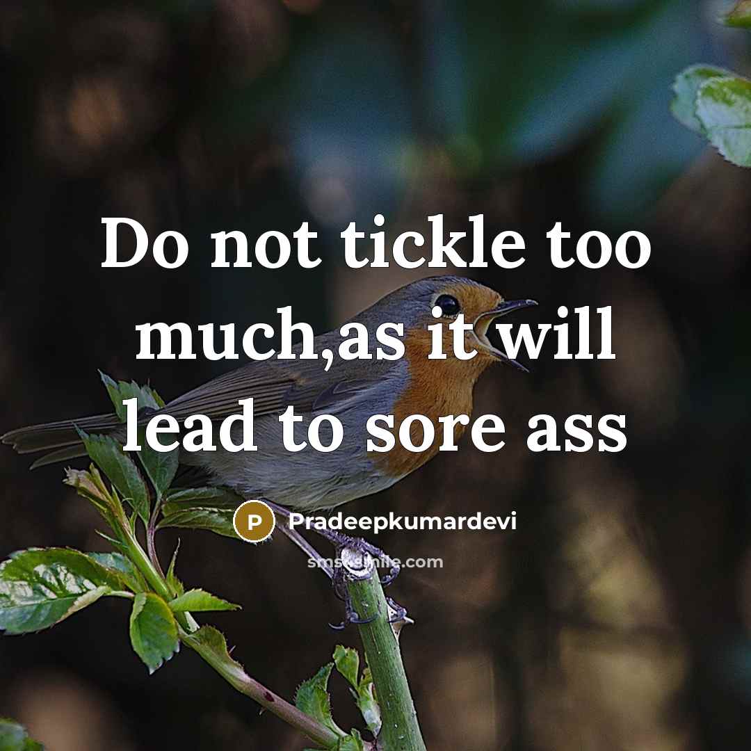 “Do not tickle too much,as it will lead to sore…” quote by Pradeepkumardevi