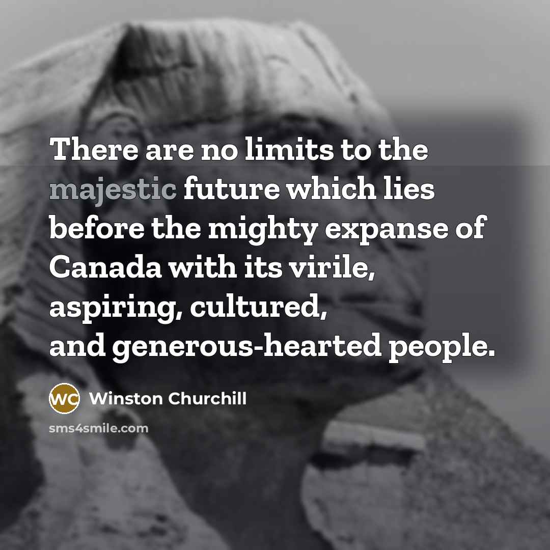 “There are no limits to the majestic future which lies…” quote by Winston Churchill