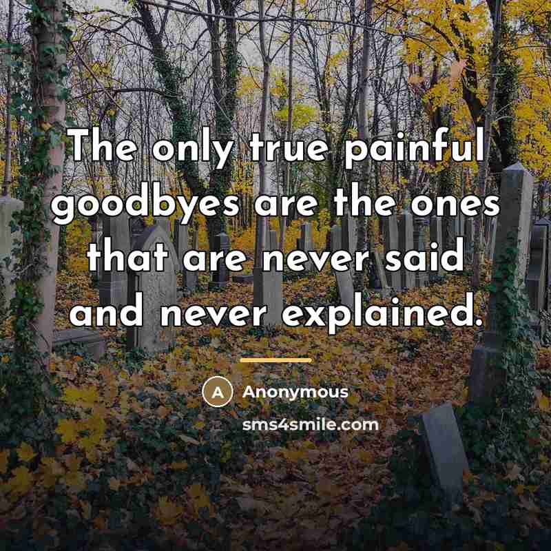 “The only true painful goodbyes are the ones that are…” quote by Anonymous