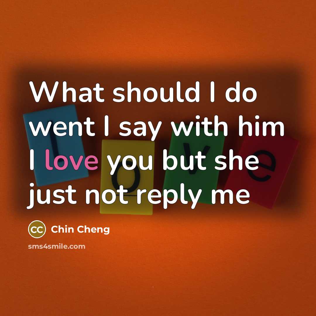 “What should I do went I say with him I love you but she just not reply me” quote by Chin Cheng