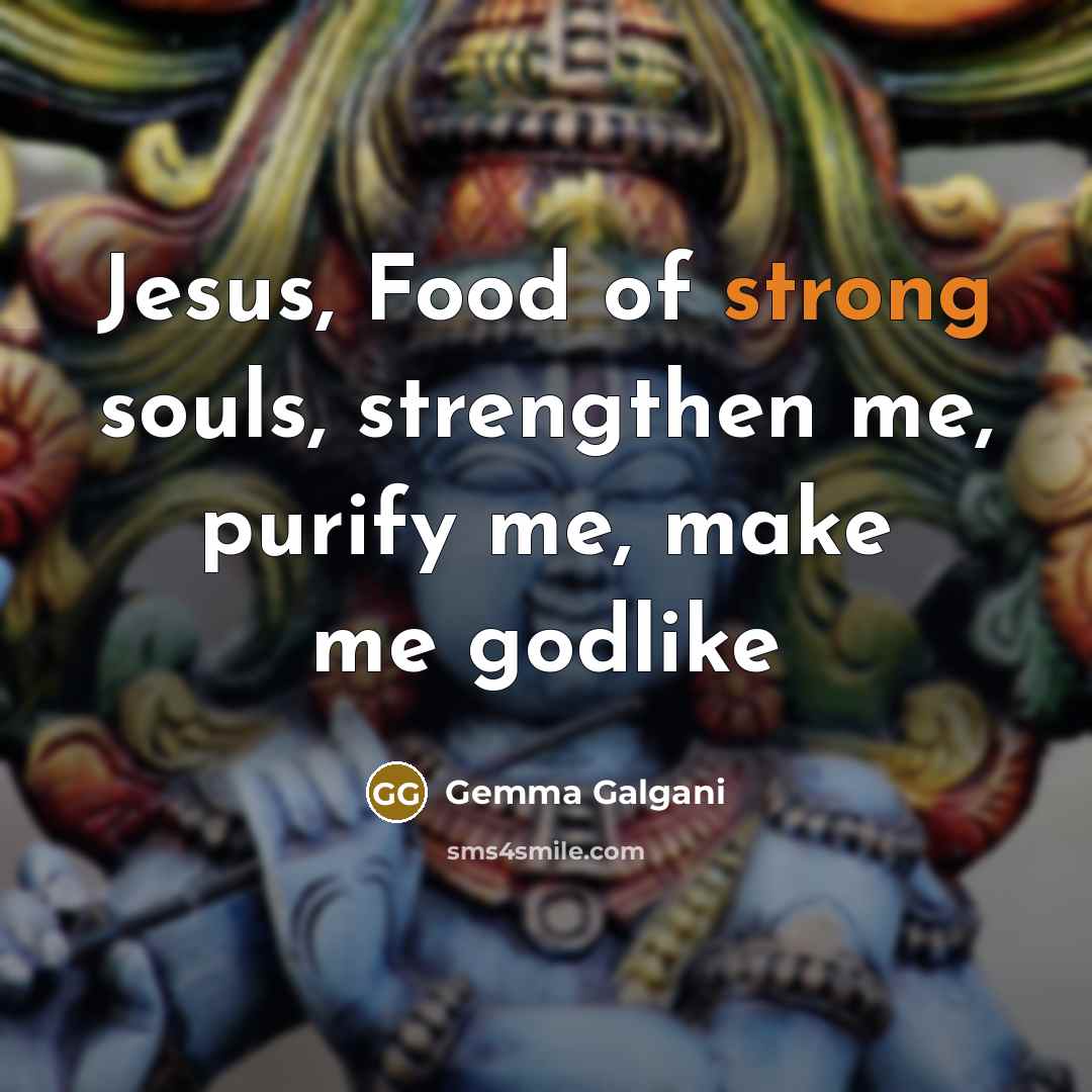 “Jesus, Food of strong souls, strengthen me, purify me, make…” quote by Gemma Galgani