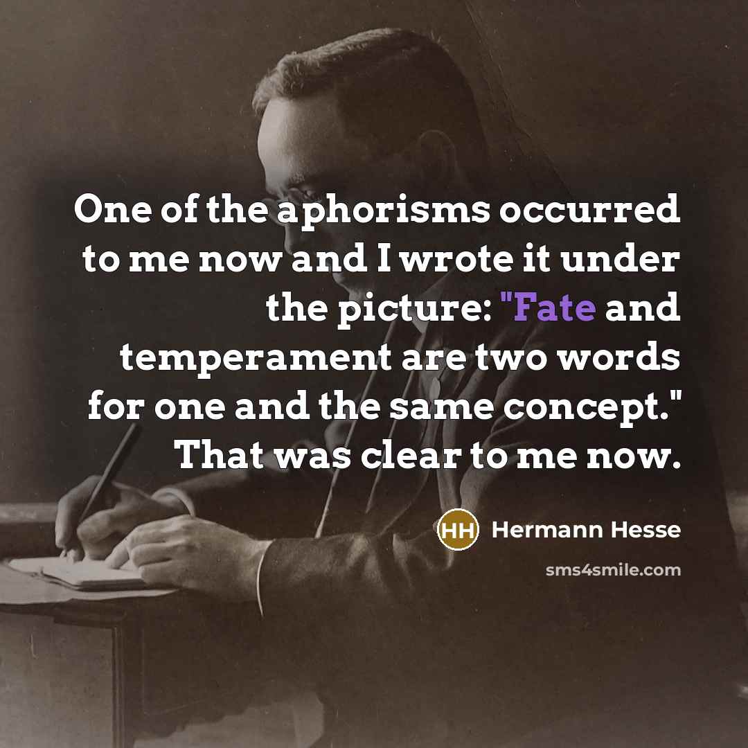 “One of the aphorisms occurred to me now and I…” quote by Hermann Hesse