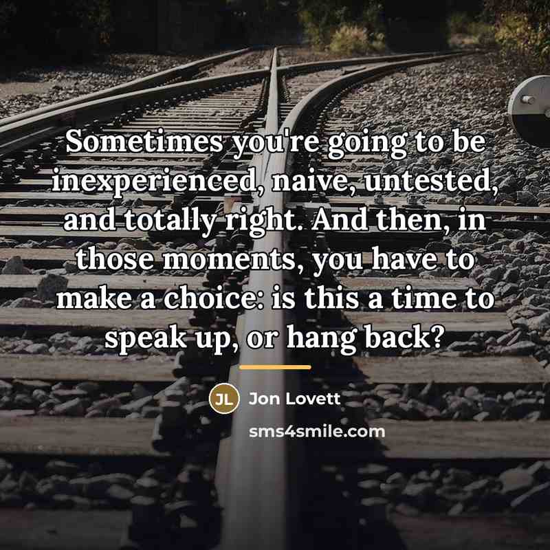 “Sometimes you're going to be inexperienced, naive, untested, and totally…” quote by Jon Lovett