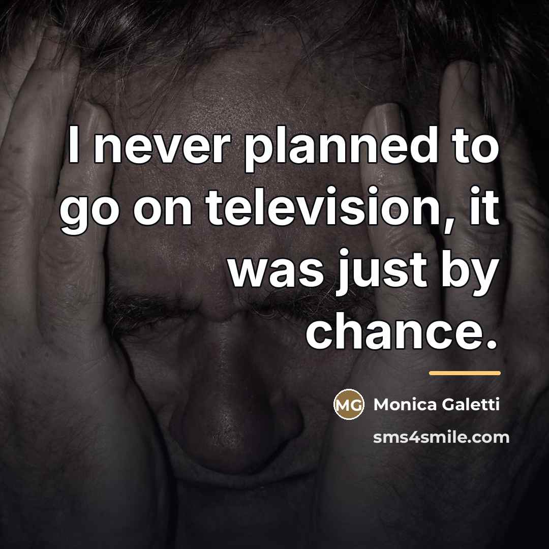 “I never planned to go on television, it was just…” quote by Monica Galetti