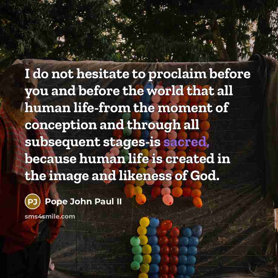 “I do not hesitate to proclaim before you and before…” quote by Pope John Paul II