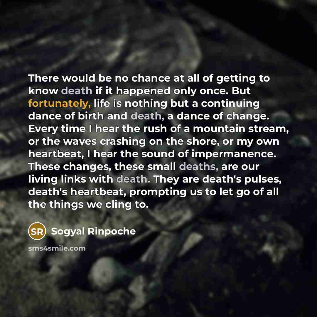 “There would be no chance at all of getting to…” quote by Sogyal Rinpoche