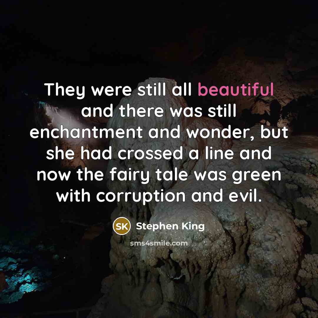 “They were still all beautiful and there was still enchantment…” quote by Stephen King