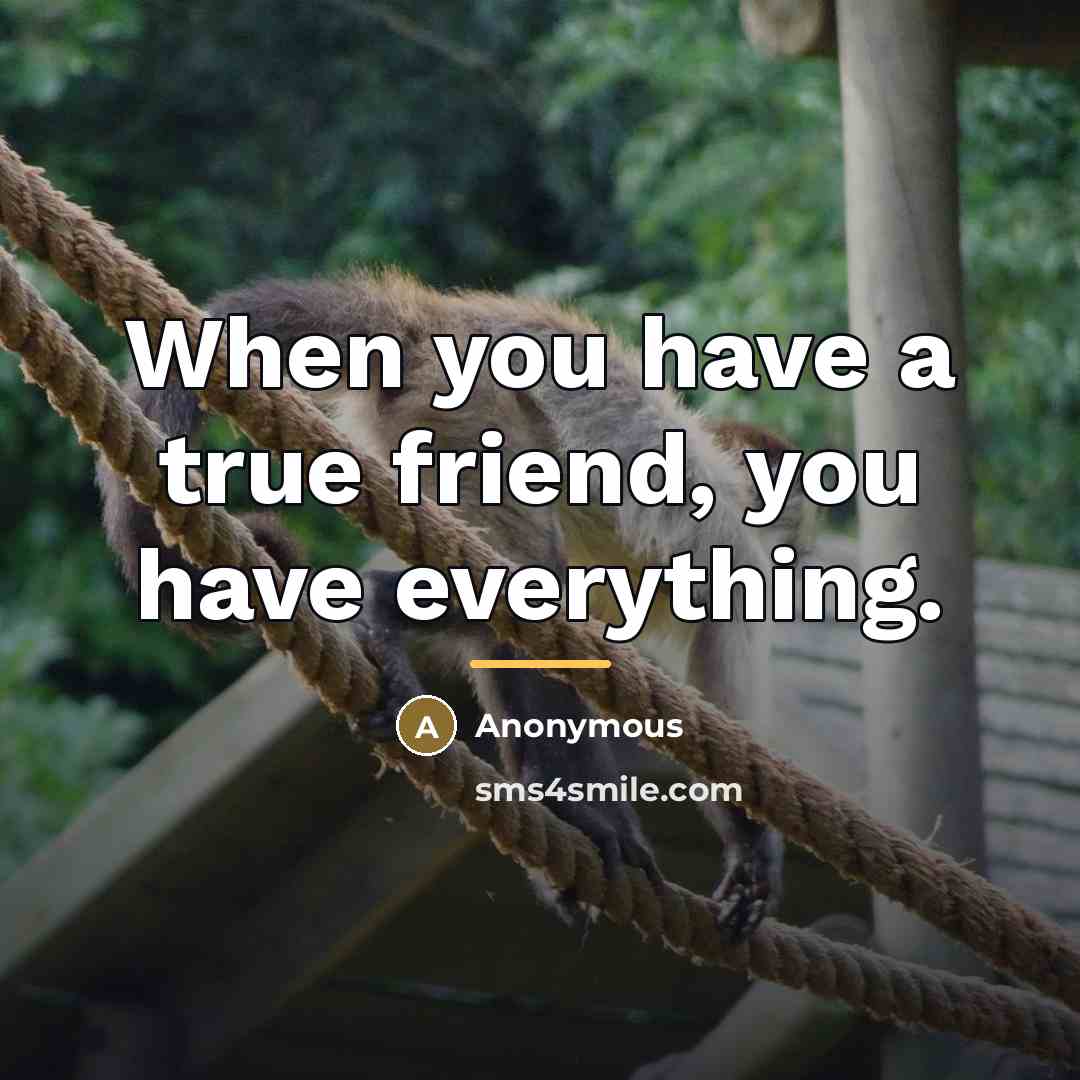 “When you have a true friend, you have everything.…” quote by Anonymous