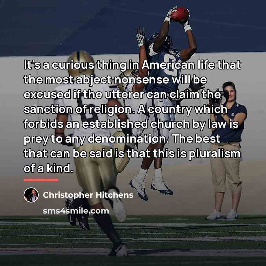 “It's a curious thing in American life that the most…” quote by Christopher Hitchens