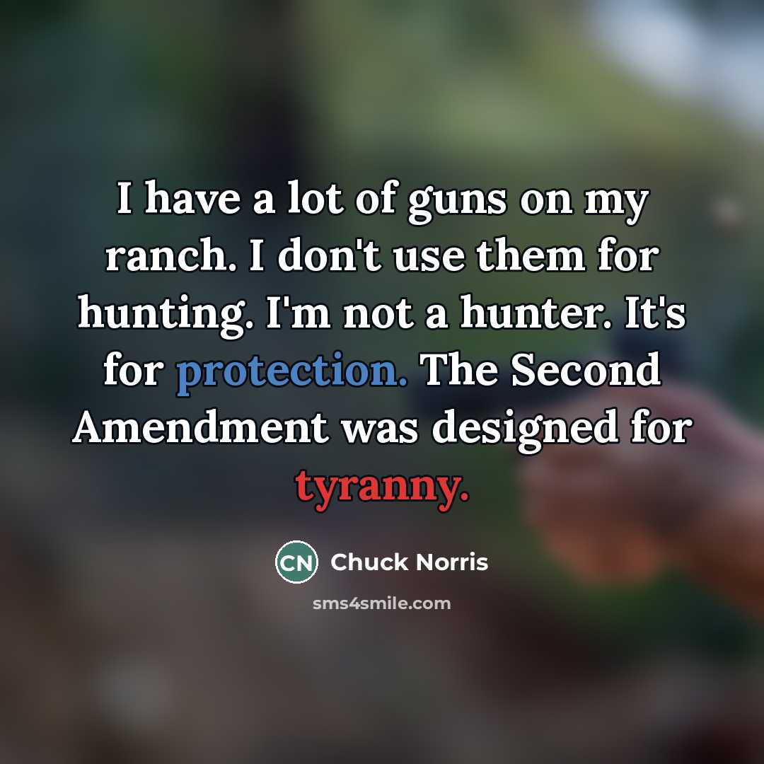 “I have a lot of guns on my ranch. I…” quote by Chuck Norris