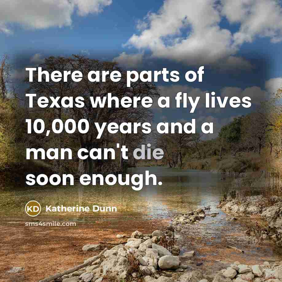 “There are parts of Texas where a fly lives 10,000…” quote by Katherine Dunn