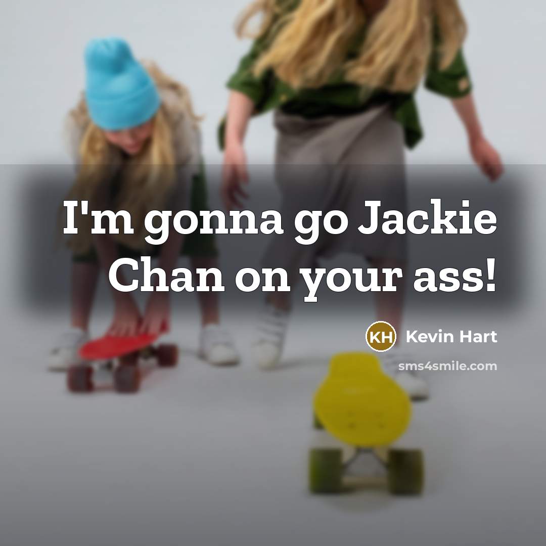 “I'm gonna go Jackie Chan on your ass!” quote by Kevin Hart