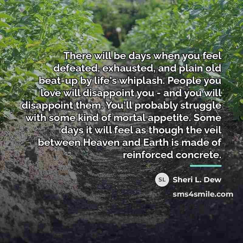 “There will be days when you feel defeated, exhausted, and…” quote by Sheri L. Dew