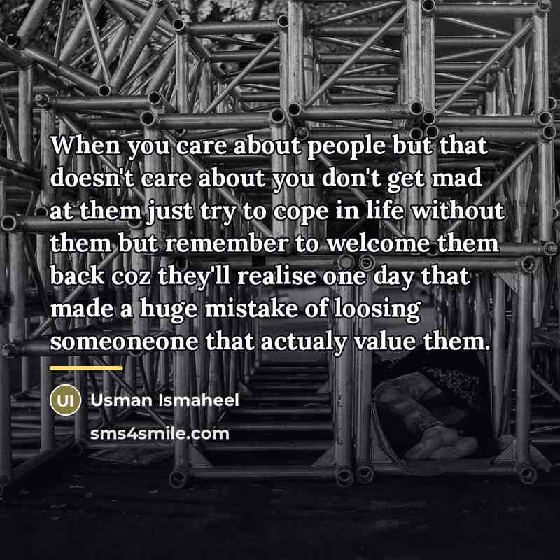 “When you care about people but that doesn't care about…” quote by Usman Ismaheel
