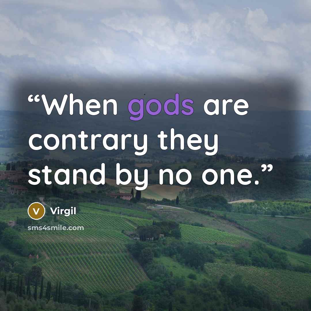 “When gods are contrary they stand by no one.” quote by Virgil