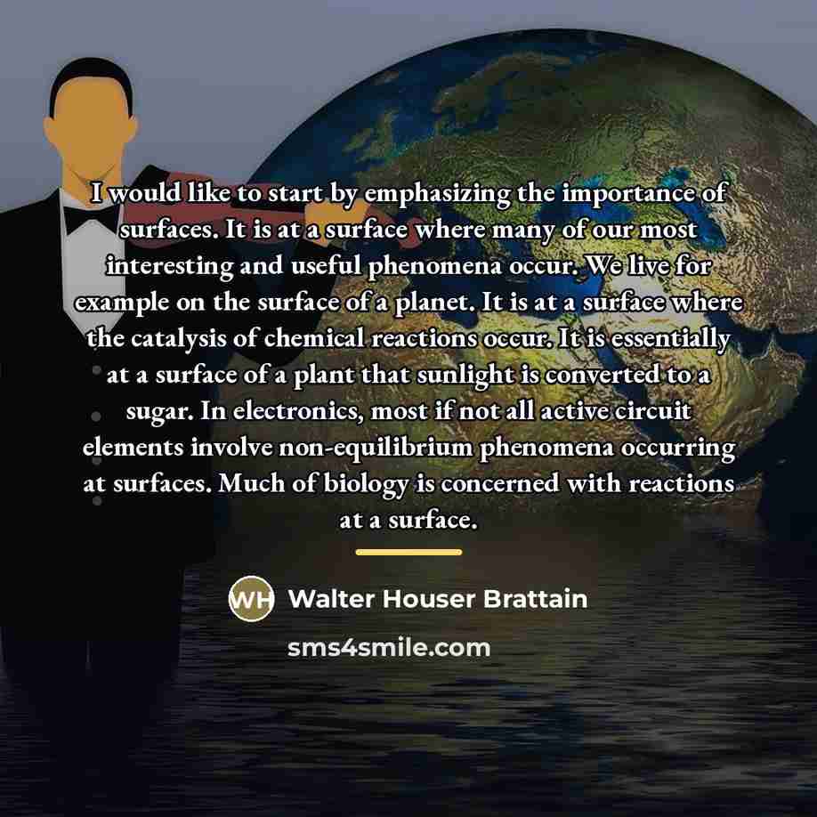 “I would like to start by emphasizing the importance of…” quote by Walter Houser Brattain