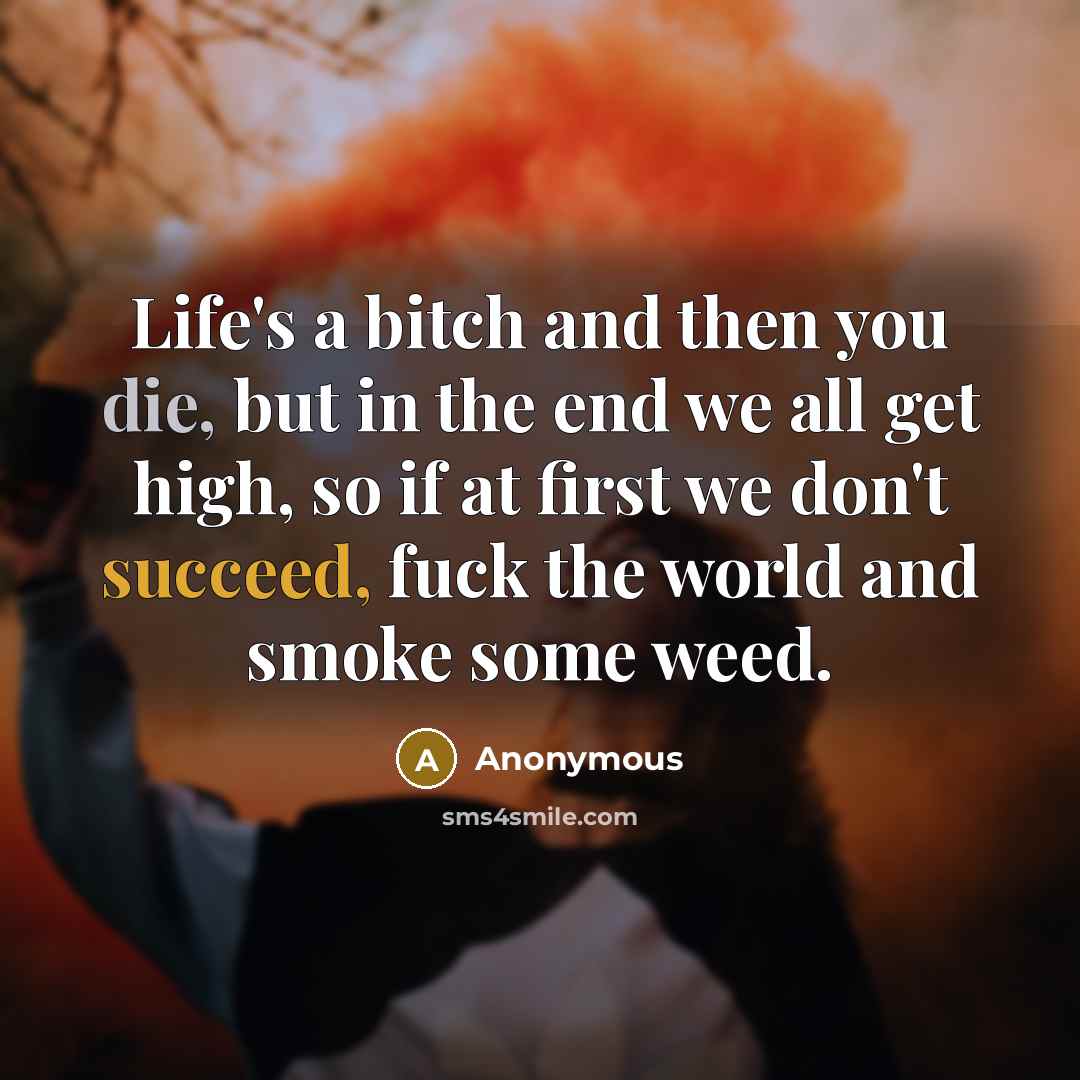 “Life's a bitch and then you die, but in the…” quote by Anonymous