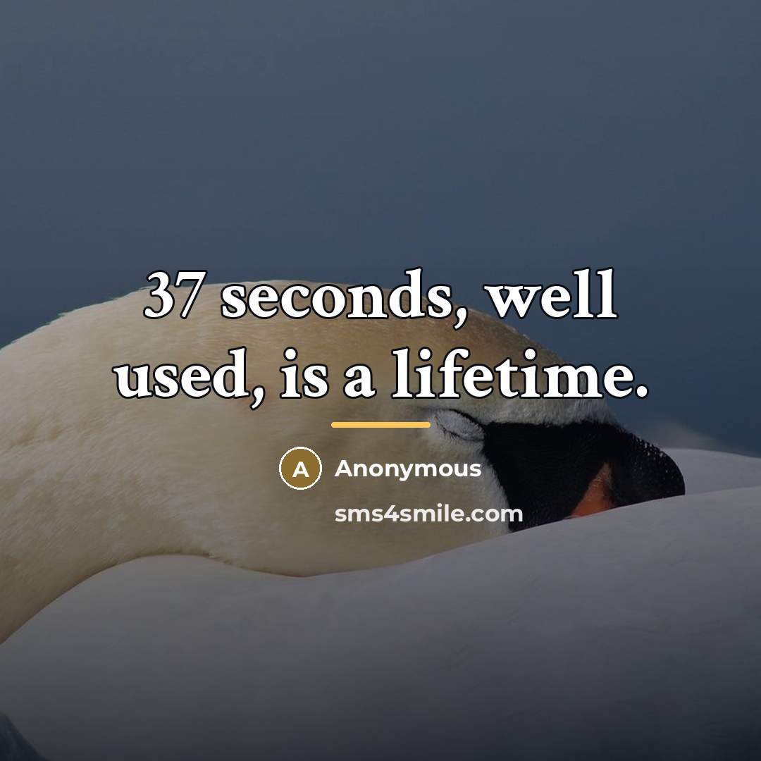 “37 seconds, well used, is a lifetime.…” quote by Anonymous