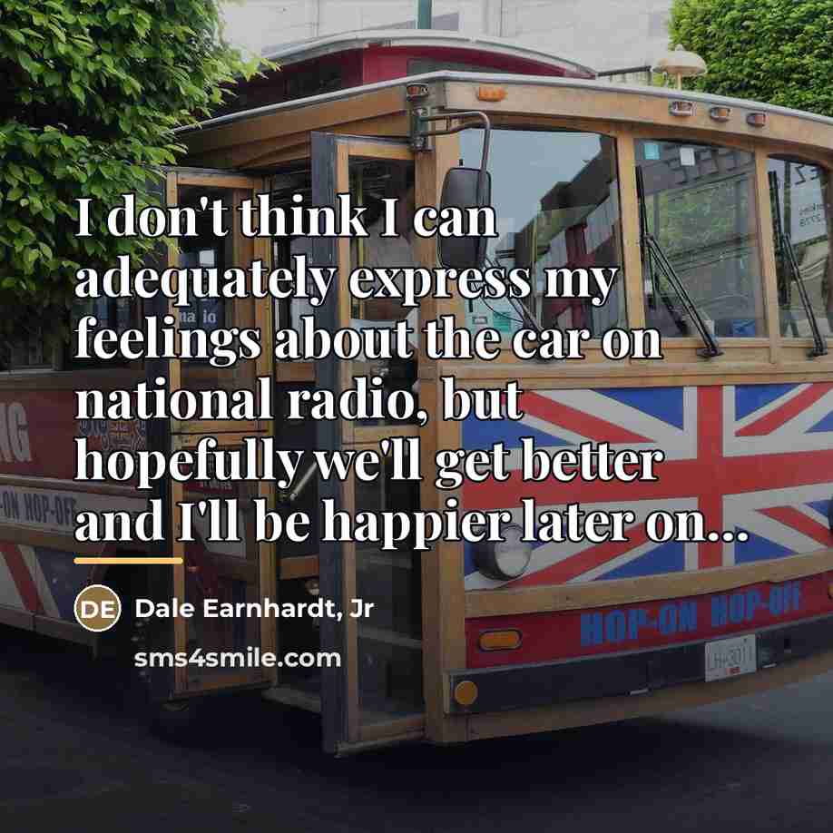 “I don't think I can adequately express my feelings about…” quote by Dale Earnhardt, Jr