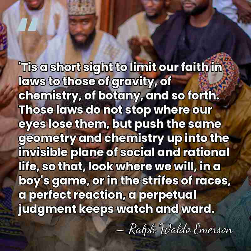 'Tis a short sight to limit our faith in laws to those&hellip; - Ralph Waldo Emerson