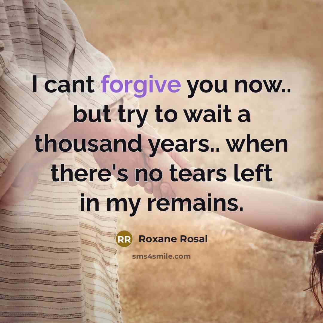 “I cant forgive you now.. but try to wait a…” quote by Roxane Rosal