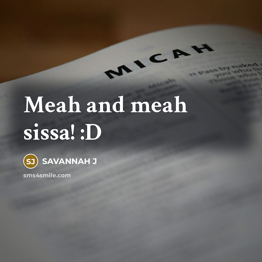 “Meah and meah sissa! :D” quote by Savannah J