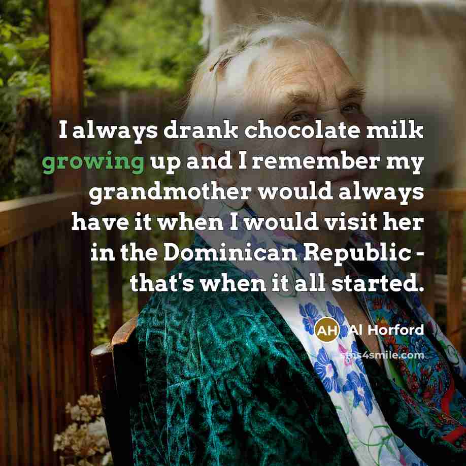 “I always drank chocolate milk growing up and I remember…” quote by Al Horford