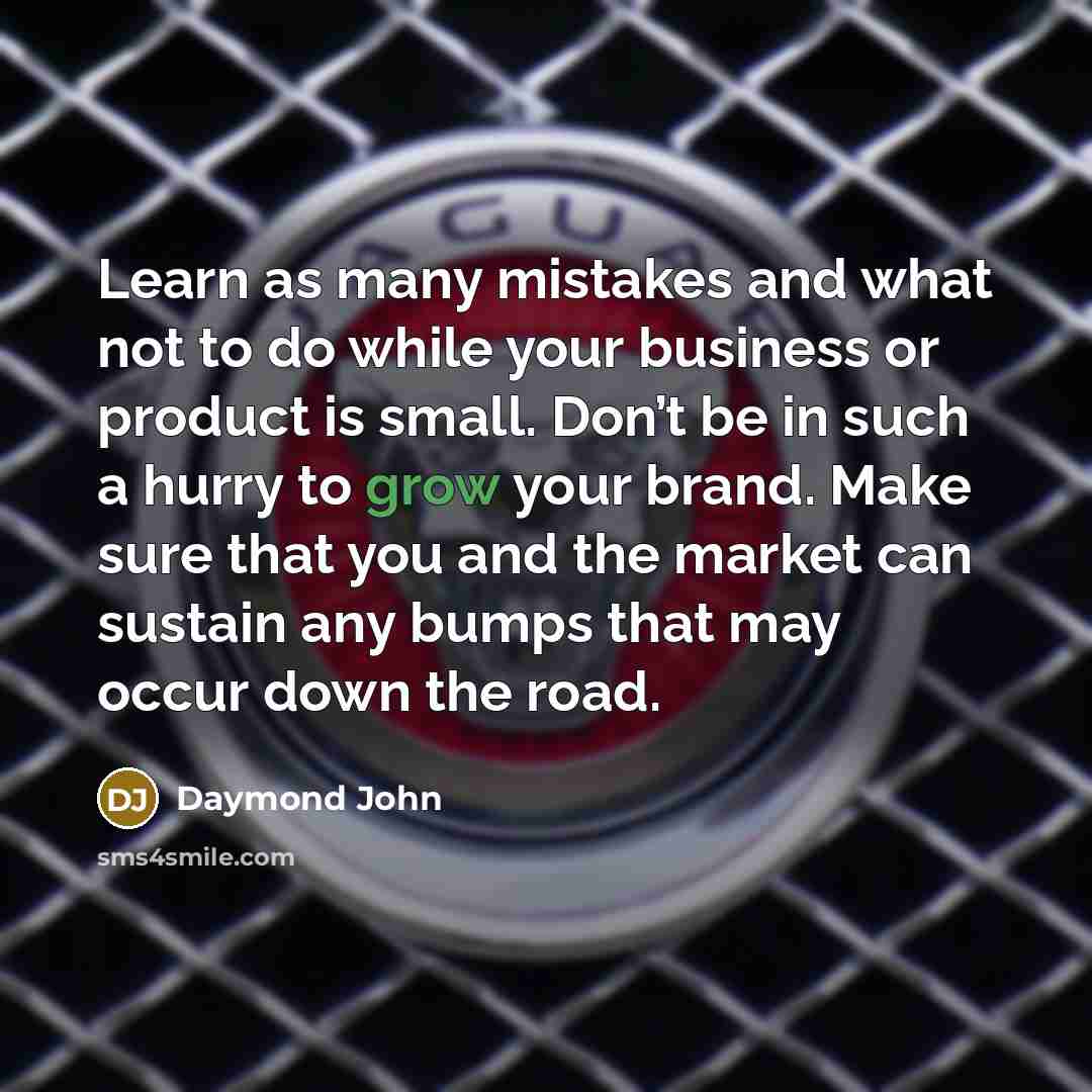 “Learn as many mistakes and what not to do while…” quote by Daymond John