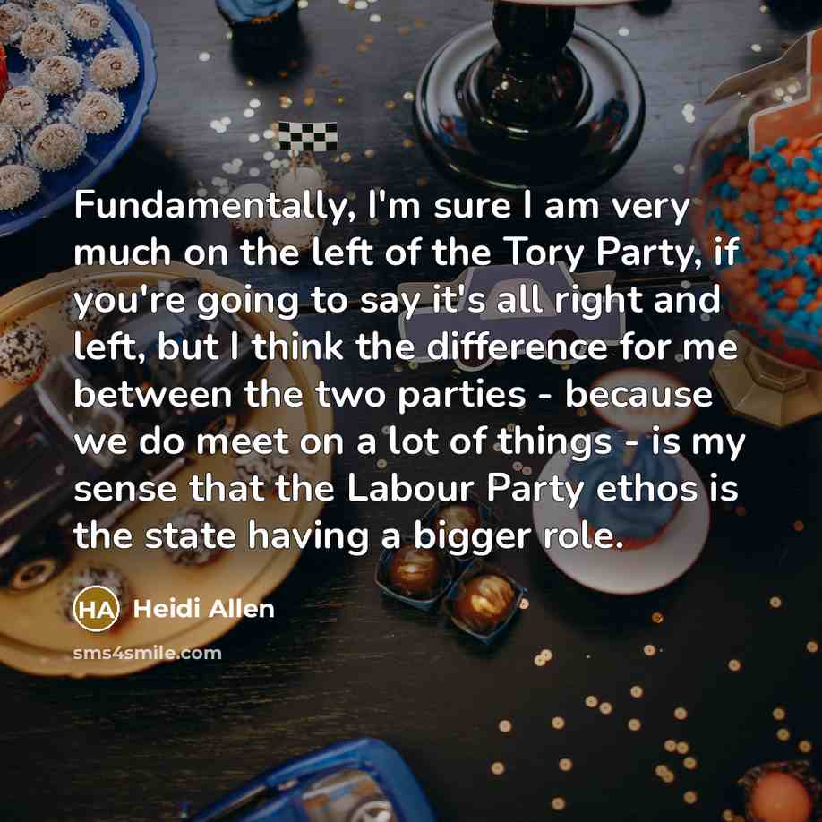 “Fundamentally, I'm sure I am very much on the left…” quote by Heidi Allen