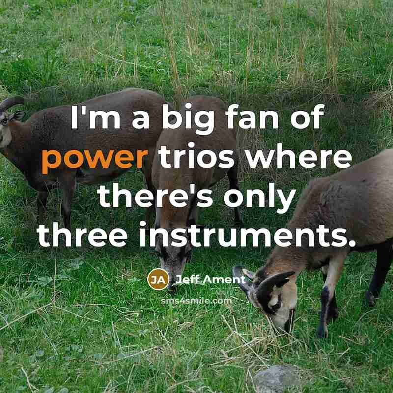 “I'm a big fan of power trios where there's only…” quote by Jeff Ament