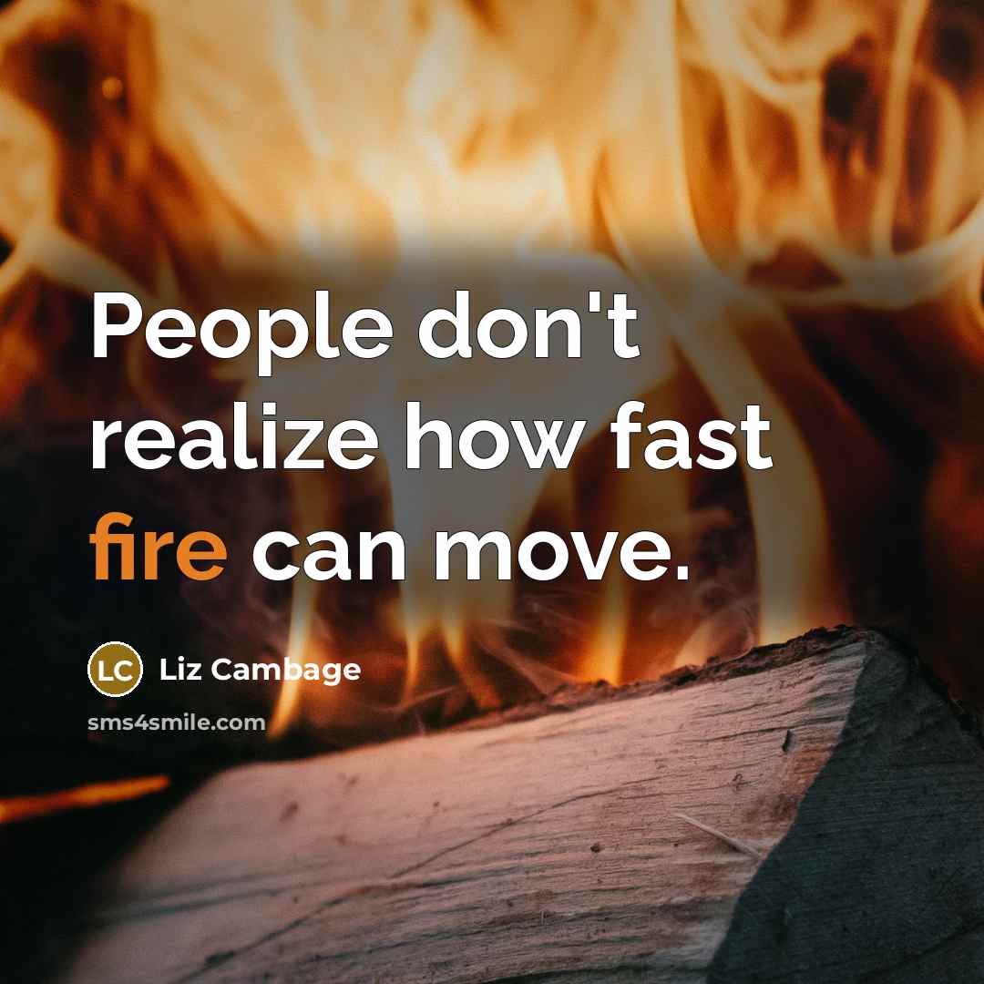 “People don't realize how fast fire can move.…” quote by Liz Cambage