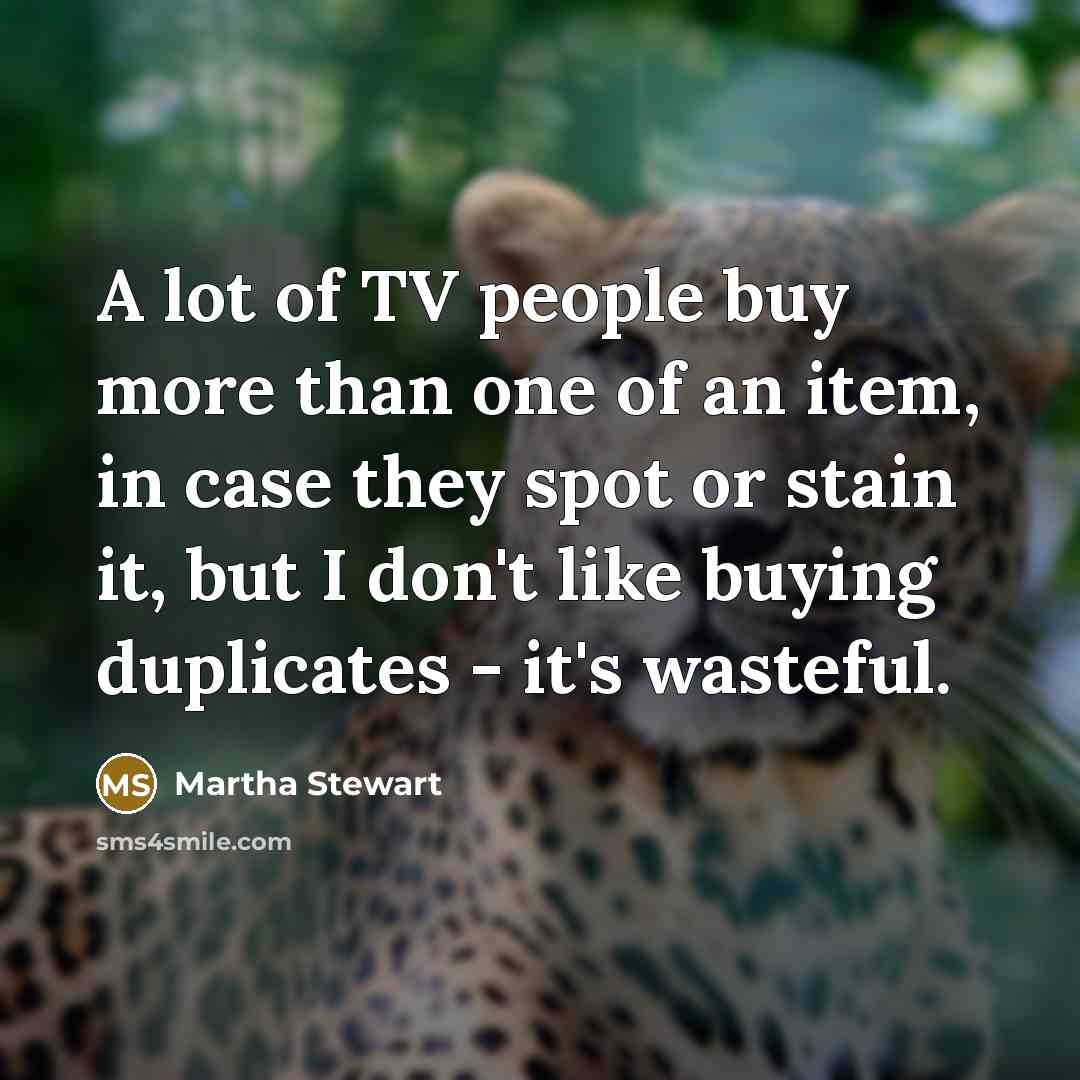 “A lot of TV people buy more than one of…” quote by Martha Stewart