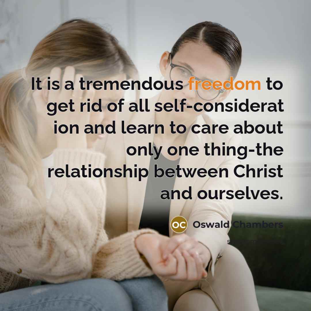 “It is a tremendous freedom to get rid of all…” quote by Oswald Chambers