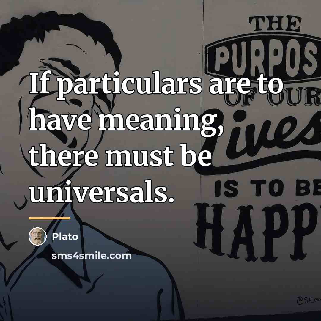 “If particulars are to have meaning, there must be universals.…” quote by Plato