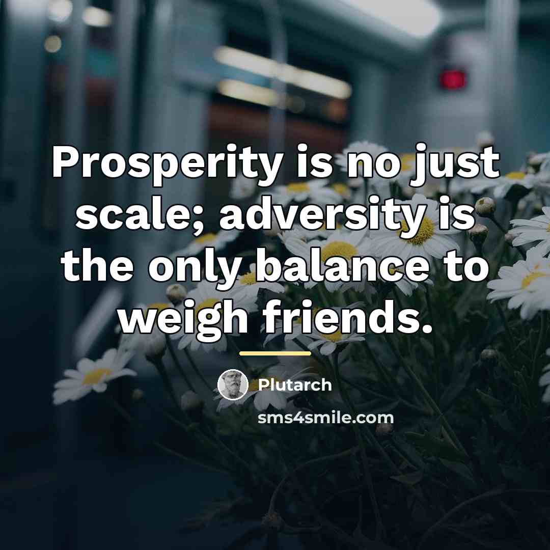 “Prosperity is no just scale; adversity is the only balance…” quote by Plutarch