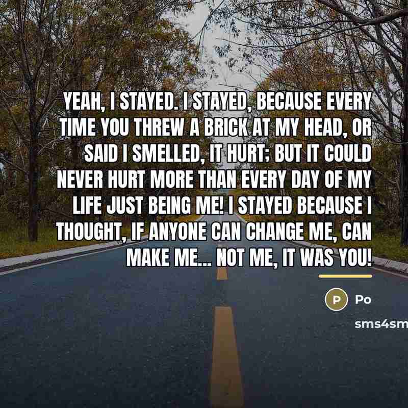 “Yeah, I stayed. I stayed, because every time you threw…” quote by Po