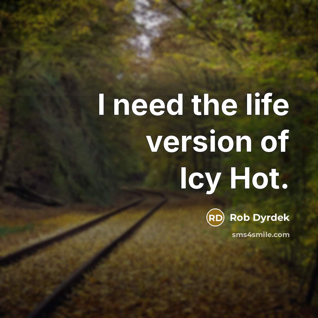 “I need the life version of Icy Hot.…” quote by Rob Dyrdek