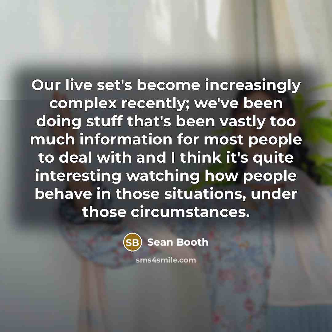 “Our live set's become increasingly complex recently; we've been doing…” quote by Sean Booth