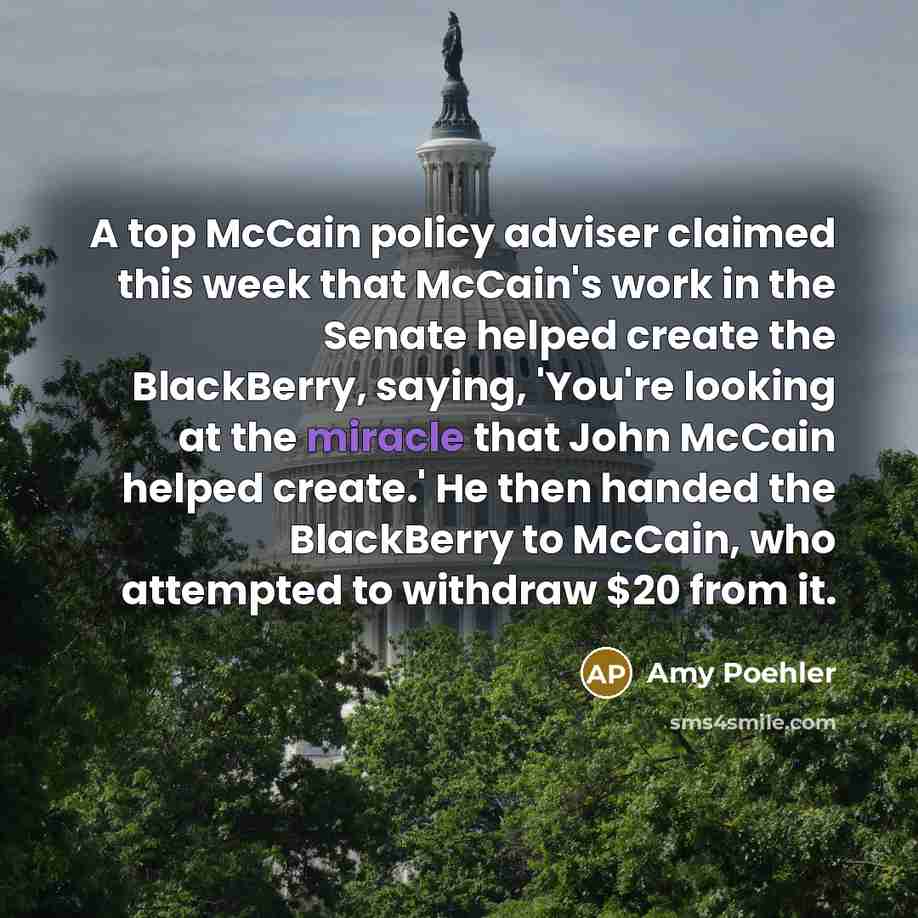 “A top McCain policy adviser claimed this week that McCain's…” quote by Amy Poehler