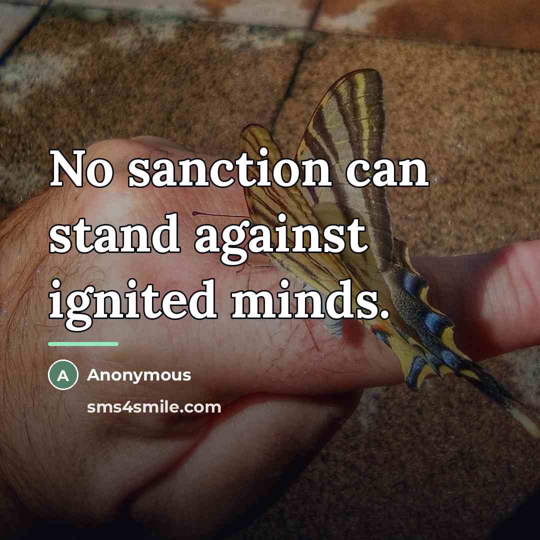 “No sanction can stand against ignited minds.…” quote by Anonymous