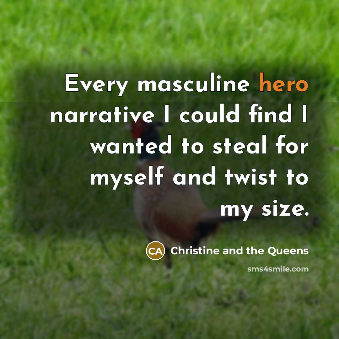 “Every masculine hero narrative I could find I wanted to…” quote by Christine and the Queens