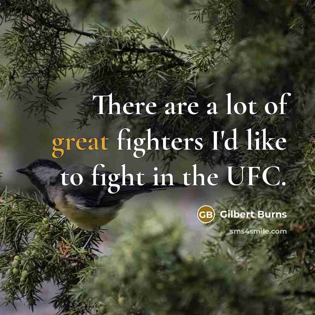 “There are a lot of great fighters I'd like to…” quote by Gilbert Burns